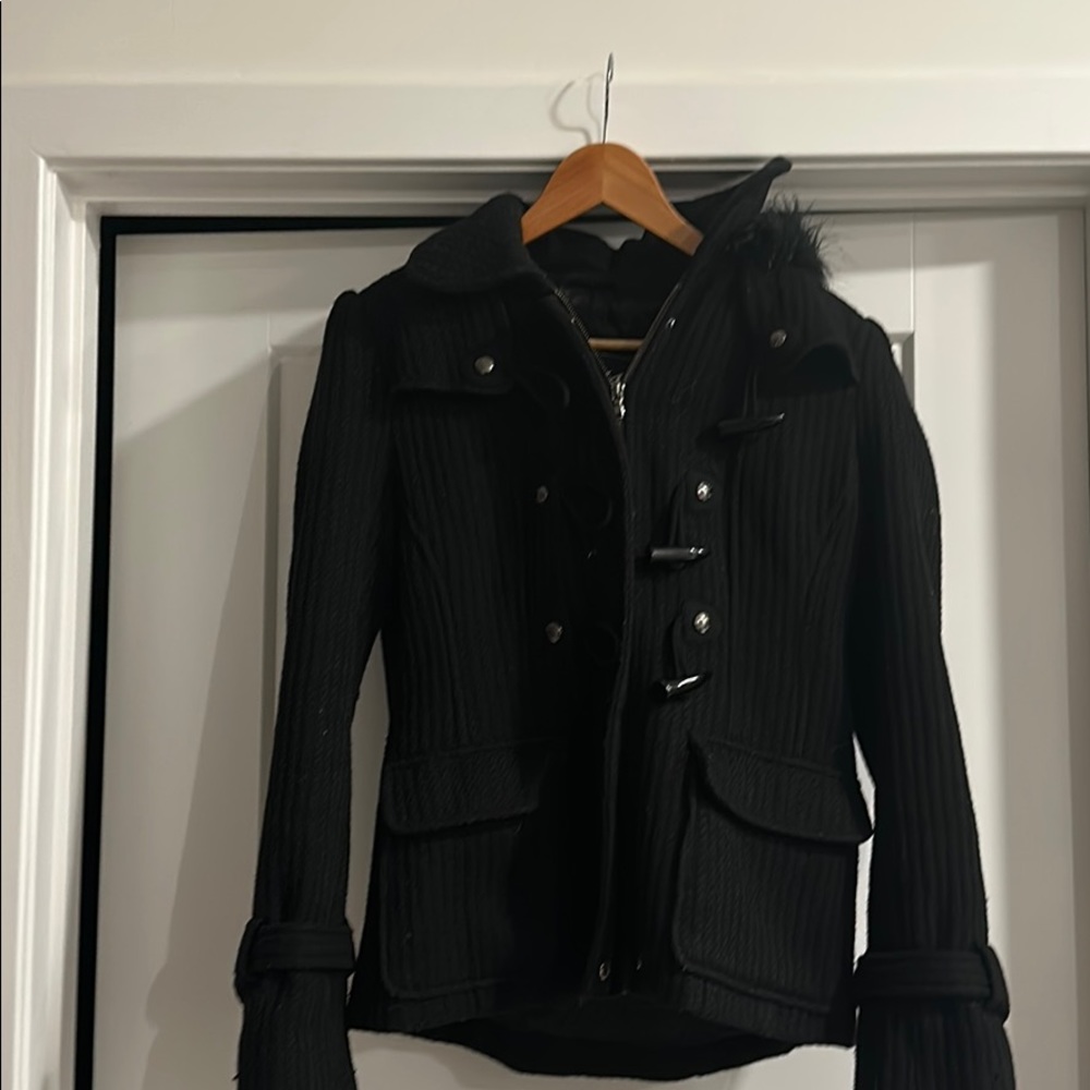 Guess women’s wool hooded wool jacket